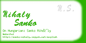 mihaly sanko business card